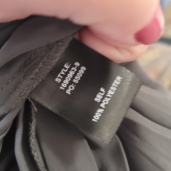 Anthropologie Current Air Gold Satin Metallic Floral Tired Mini Dress Medium - Picture 8 of 8